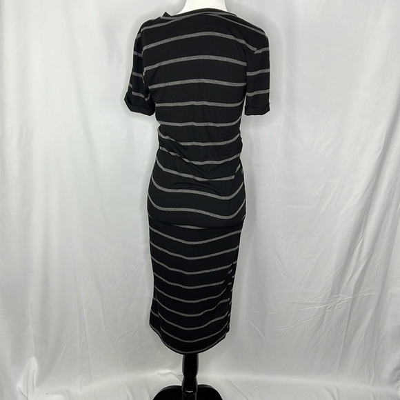 GAZE Navy Striped Cut-out  Maxi Dress - Picture 2 of 7